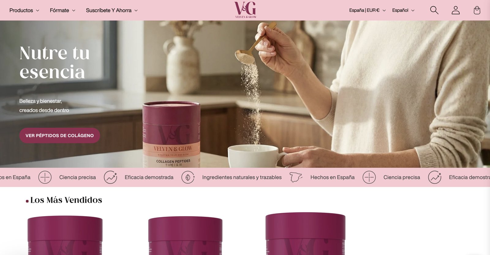 The Velven & Glow homepage